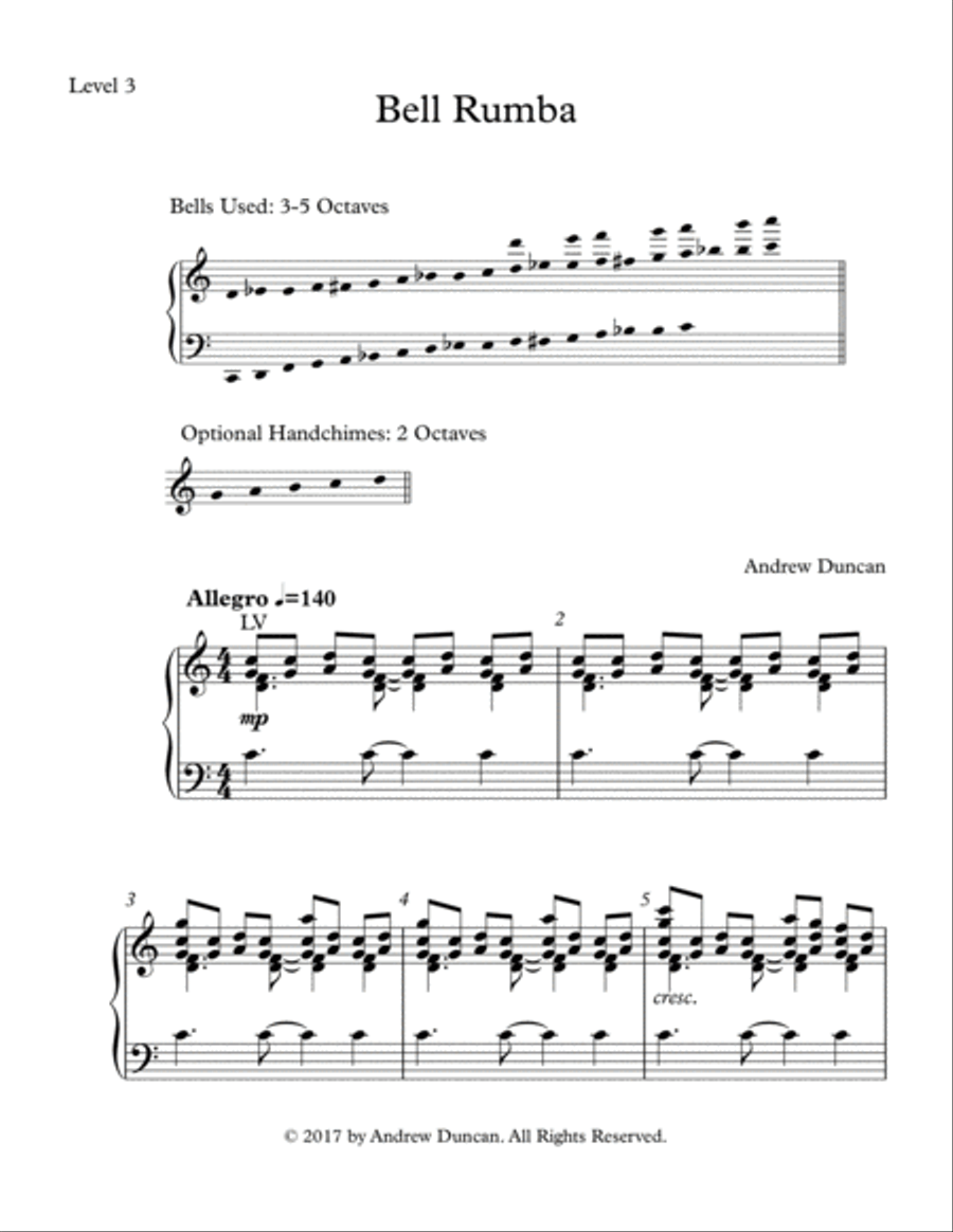 Bell Rumba - 3-5 oct. handbells, Level 3 5-Octaves scores gallery preview page 1