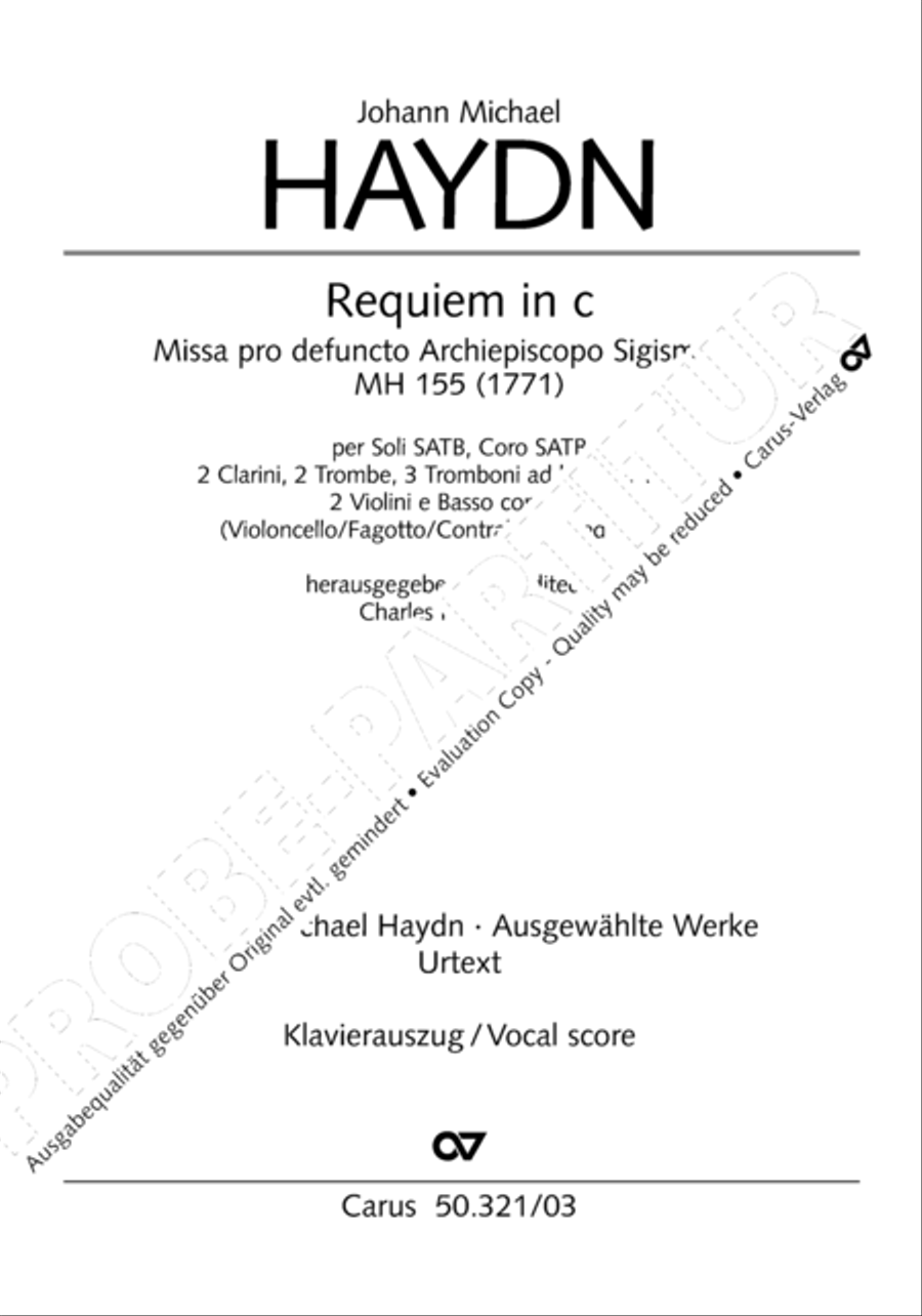 Requiem in C minor 4-Part scores gallery preview page 2