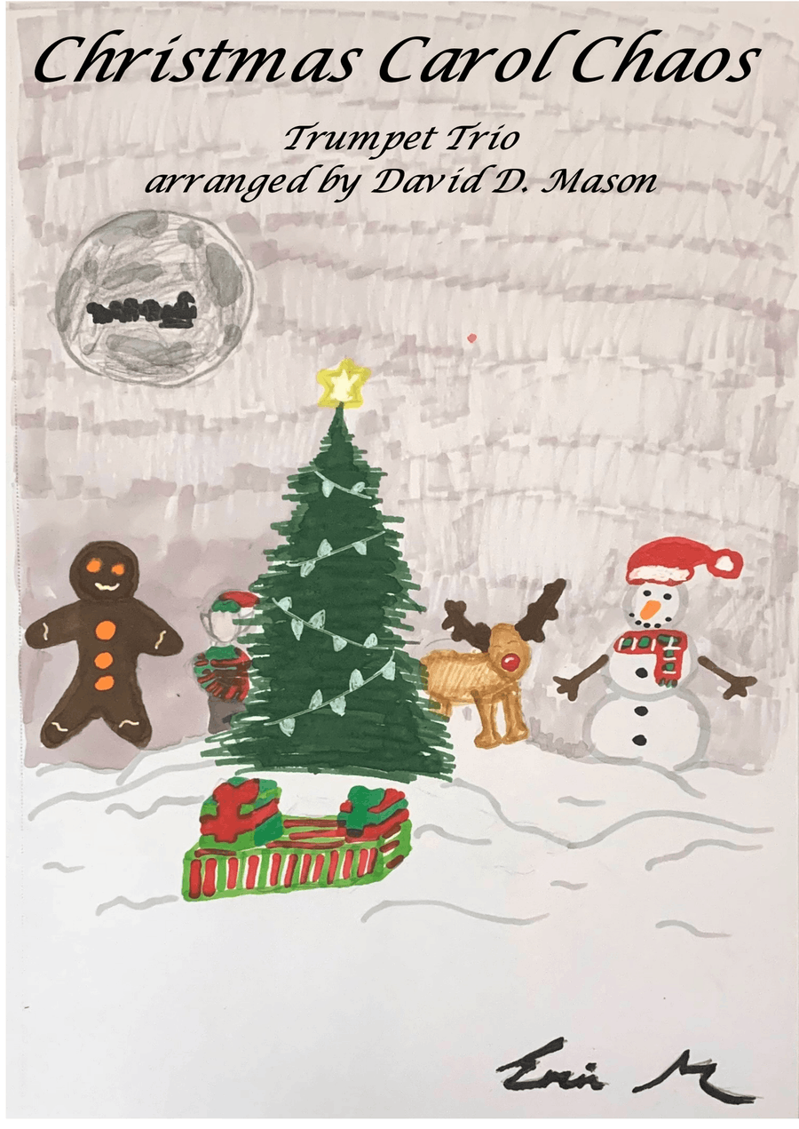 Christmas Carol Chaos for Trumpet Trio and Piano Trumpet Trio scores gallery preview page 1
