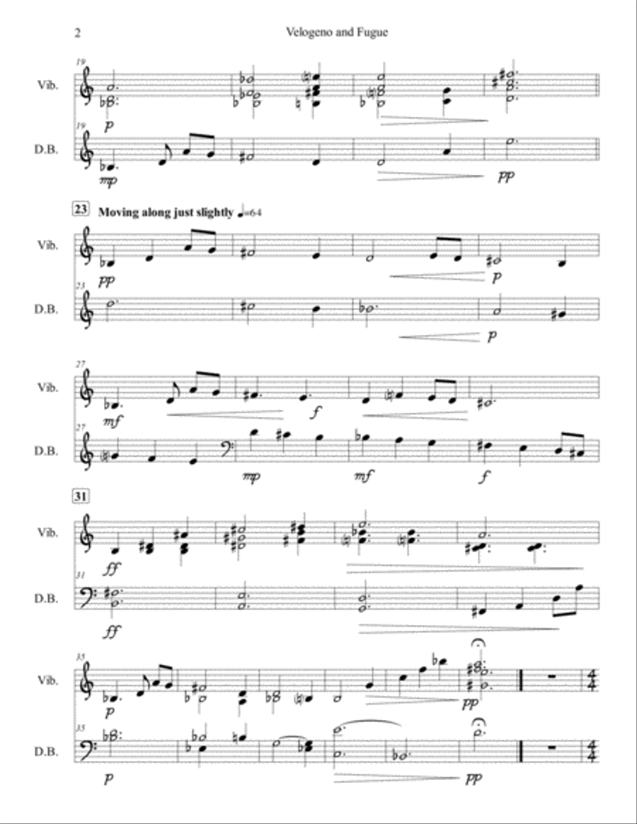 Velogeno and Fugue for Double Bass and Vibraphone Double Bass scores gallery preview page 3