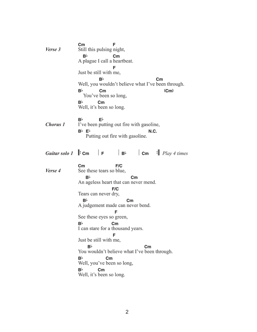 Cat People (Putting Out Fire) Acoustic Guitar scores gallery preview page 2