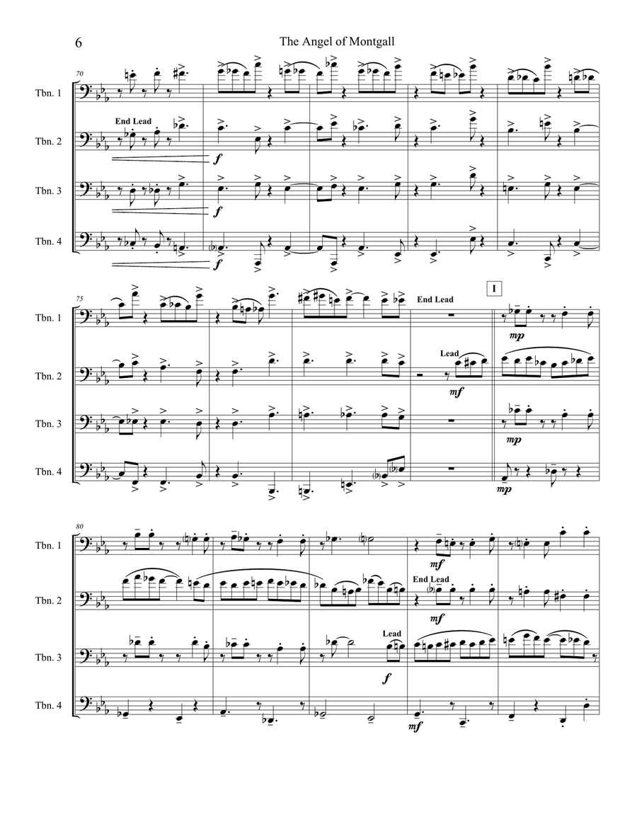 The Angel of Montgall The Angel of Montgall Brass Quartet scores gallery preview page 6