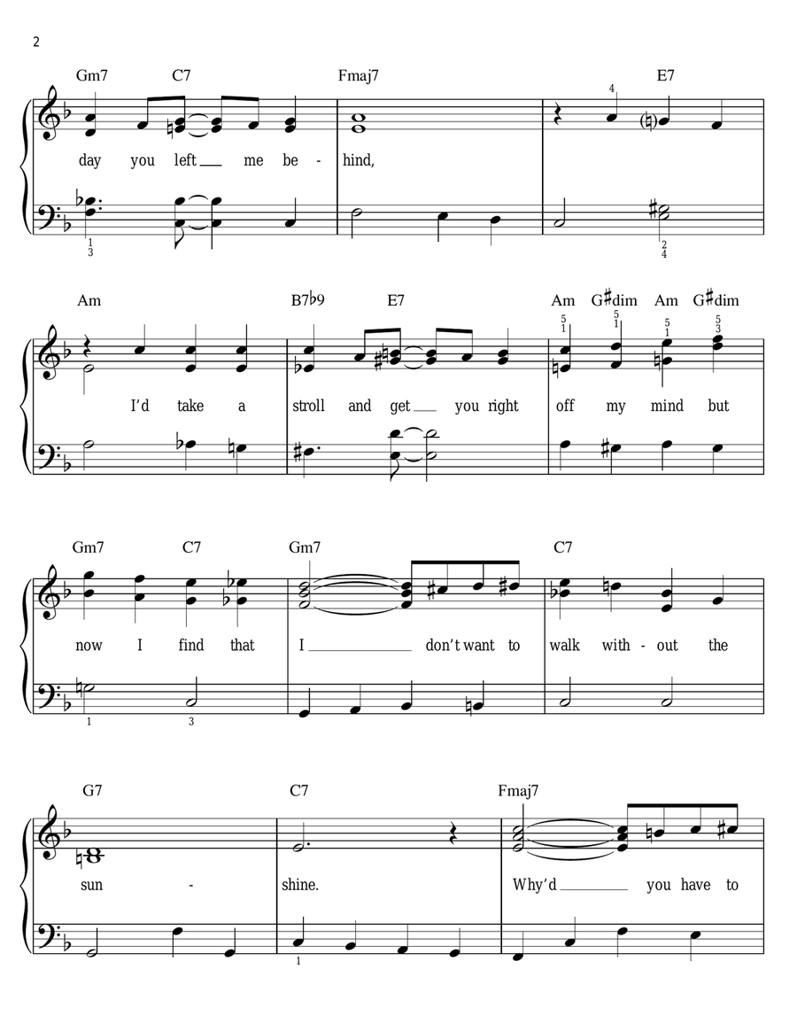 I Don't Want To Walk Without You Easy Piano scores gallery preview page 2
