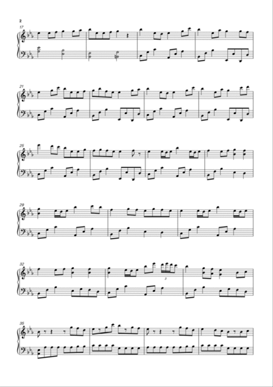 Tada Koe Hitotsu Piano Solo scores gallery preview page 2