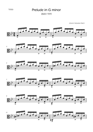 Prelude in G minor - BWV 999 - Viola