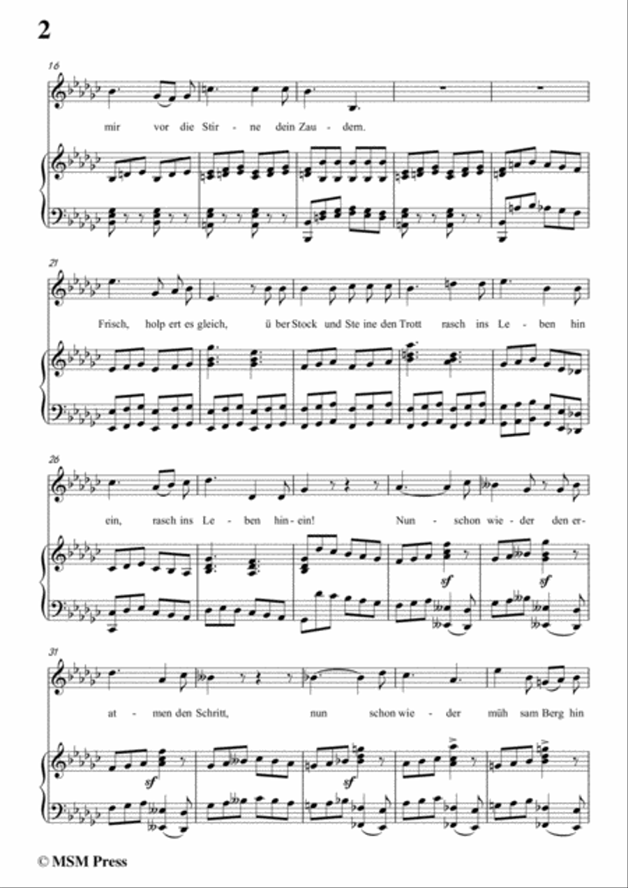 Schubert-An Schwager Kronos,Op.19 No.1,in e flat minor,for Voice&Piano Voice scores gallery preview page 4