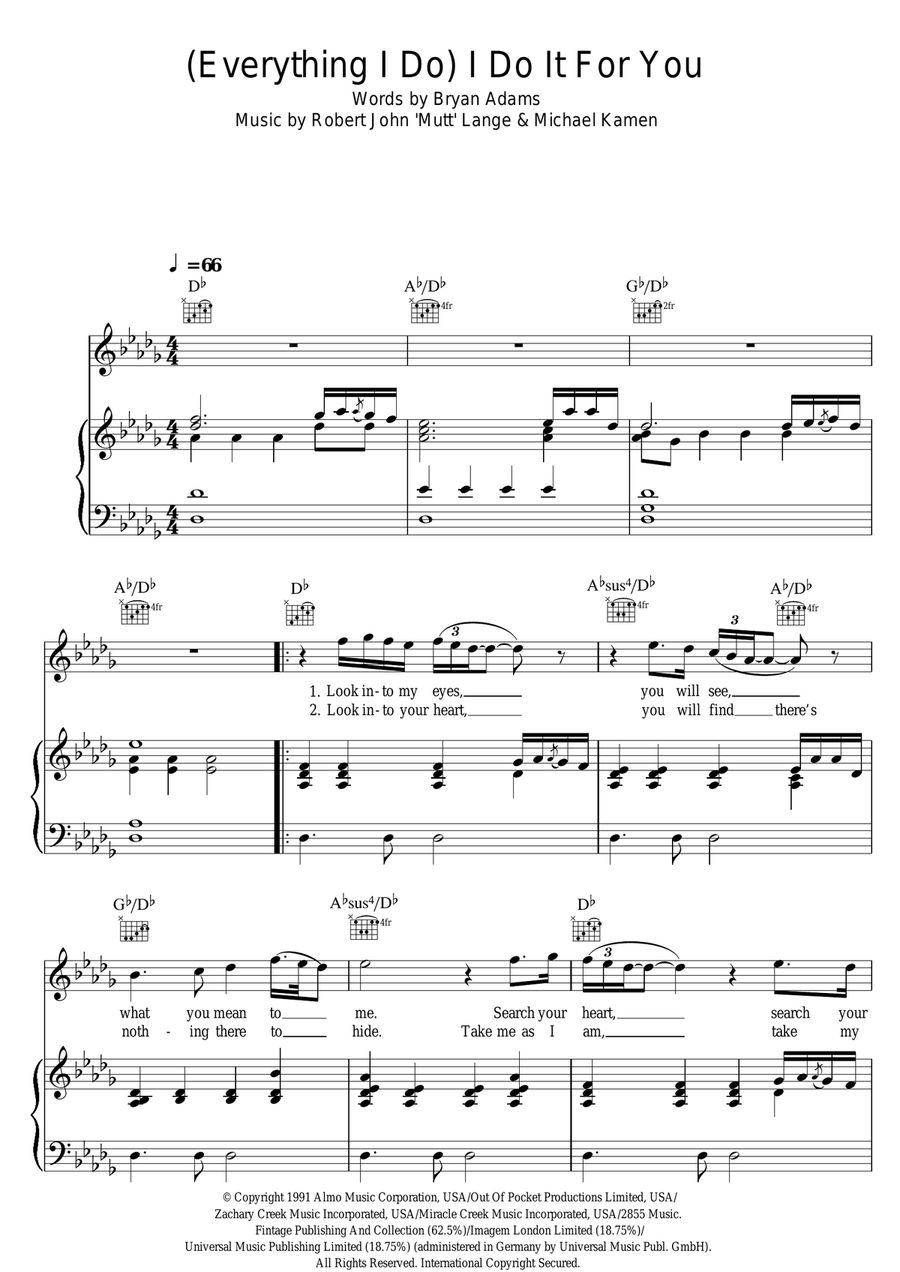 (Everything I Do) I Do It For You Acoustic Guitar scores gallery preview page 1