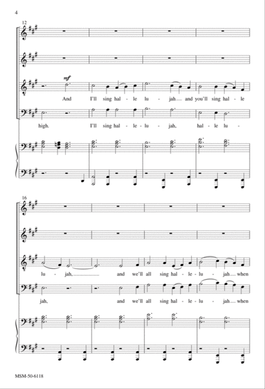 And We'll All Sing Hallelujah 4-Part scores gallery preview page 4