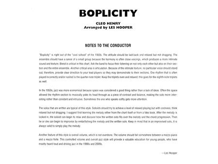 Boplicity: Score