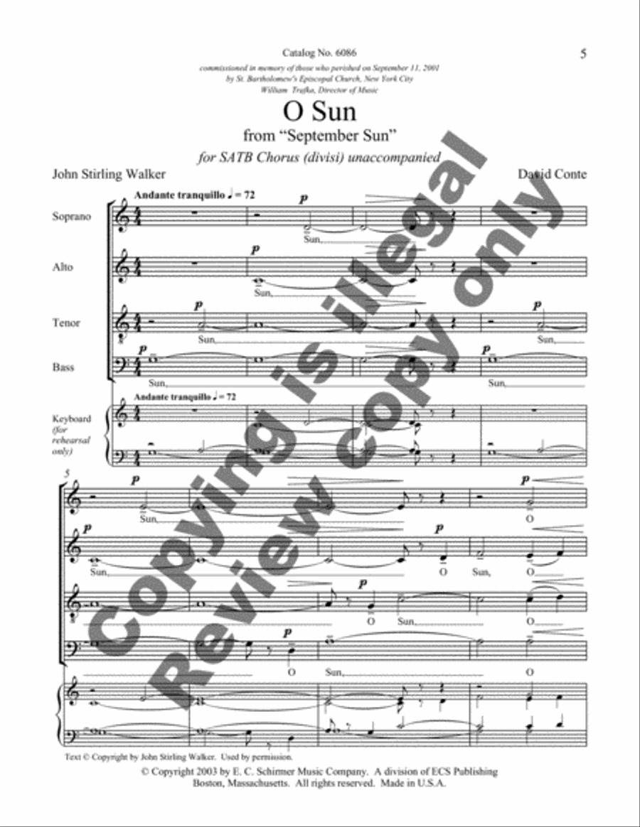 O Sun (from September Sun) Divisi scores gallery preview page 8
