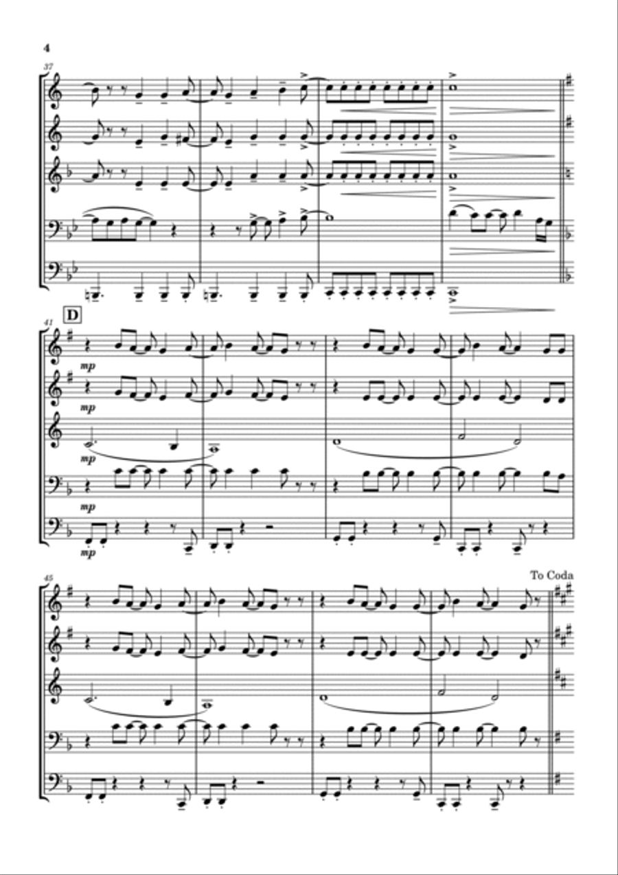 Who Loves You Who Loves You Brass Ensemble scores gallery preview page 4