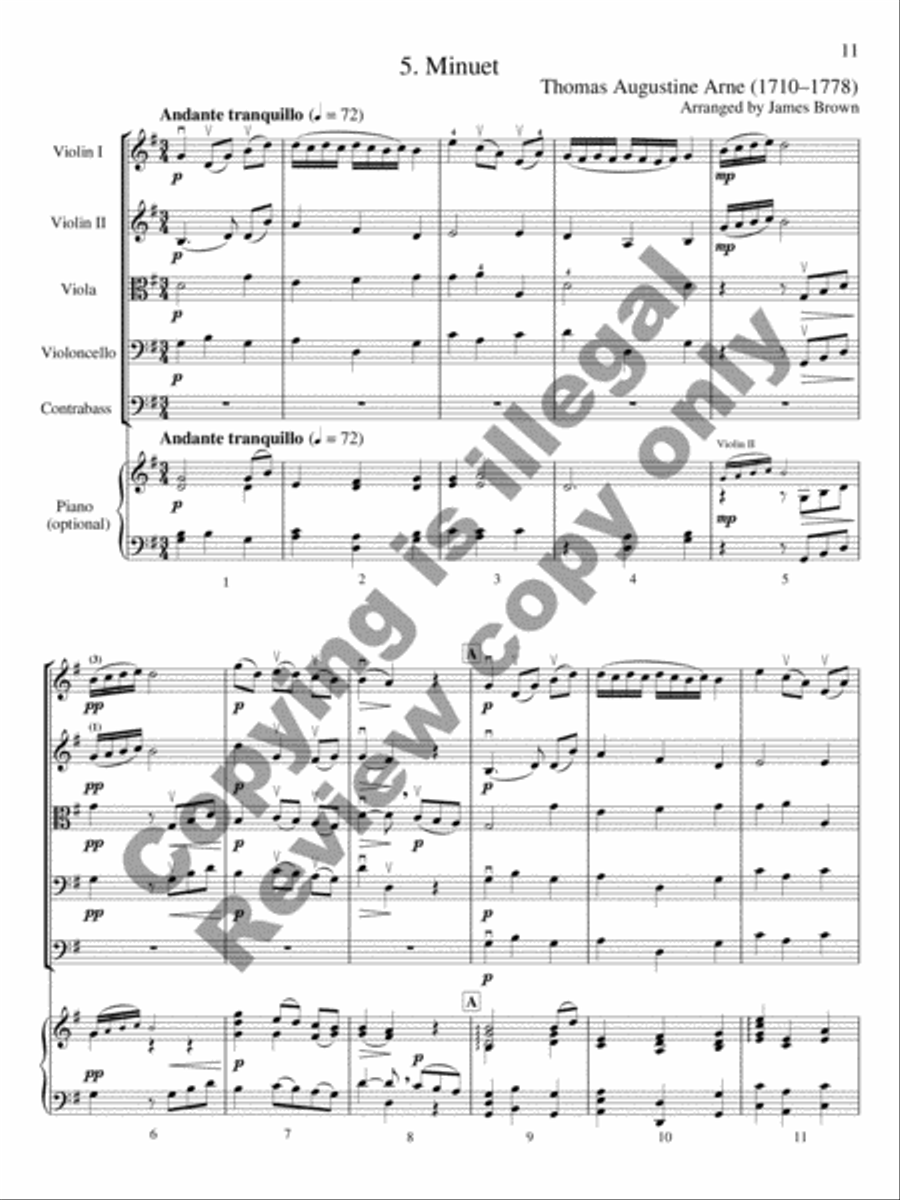 Baroque Album: Five Pieces by Various Composers String Orchestra scores gallery preview page 7