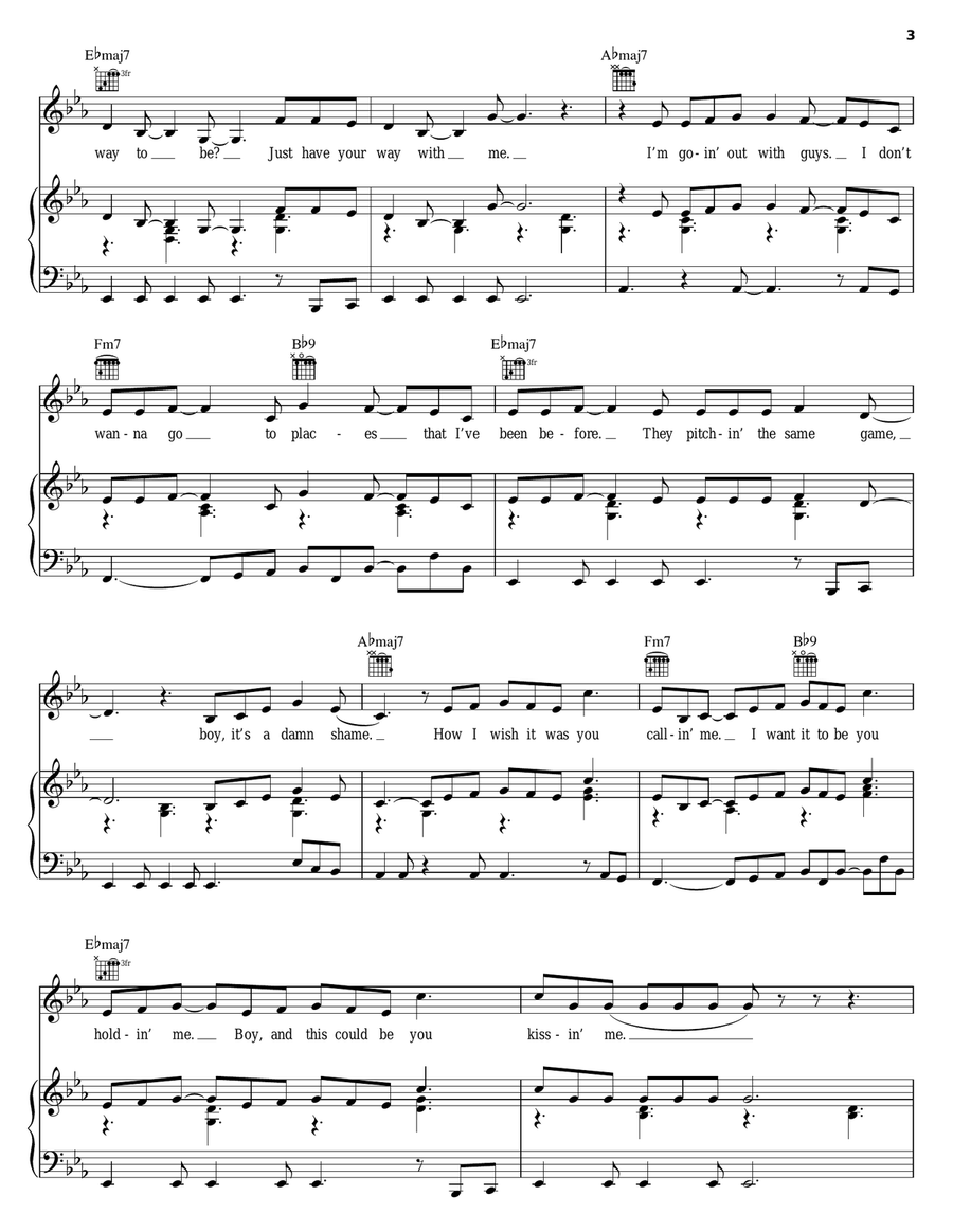 I Want You Piano, Vocal, Guitar scores gallery preview page 3