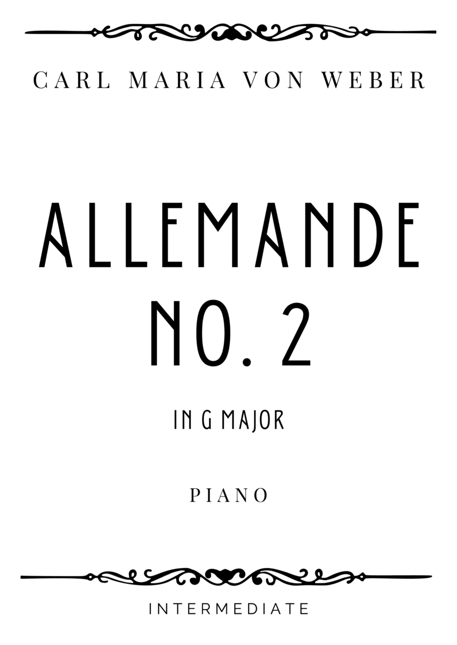 Weber - Allemande No. 2 in G Major - Intermediate Piano Method scores gallery preview page 1