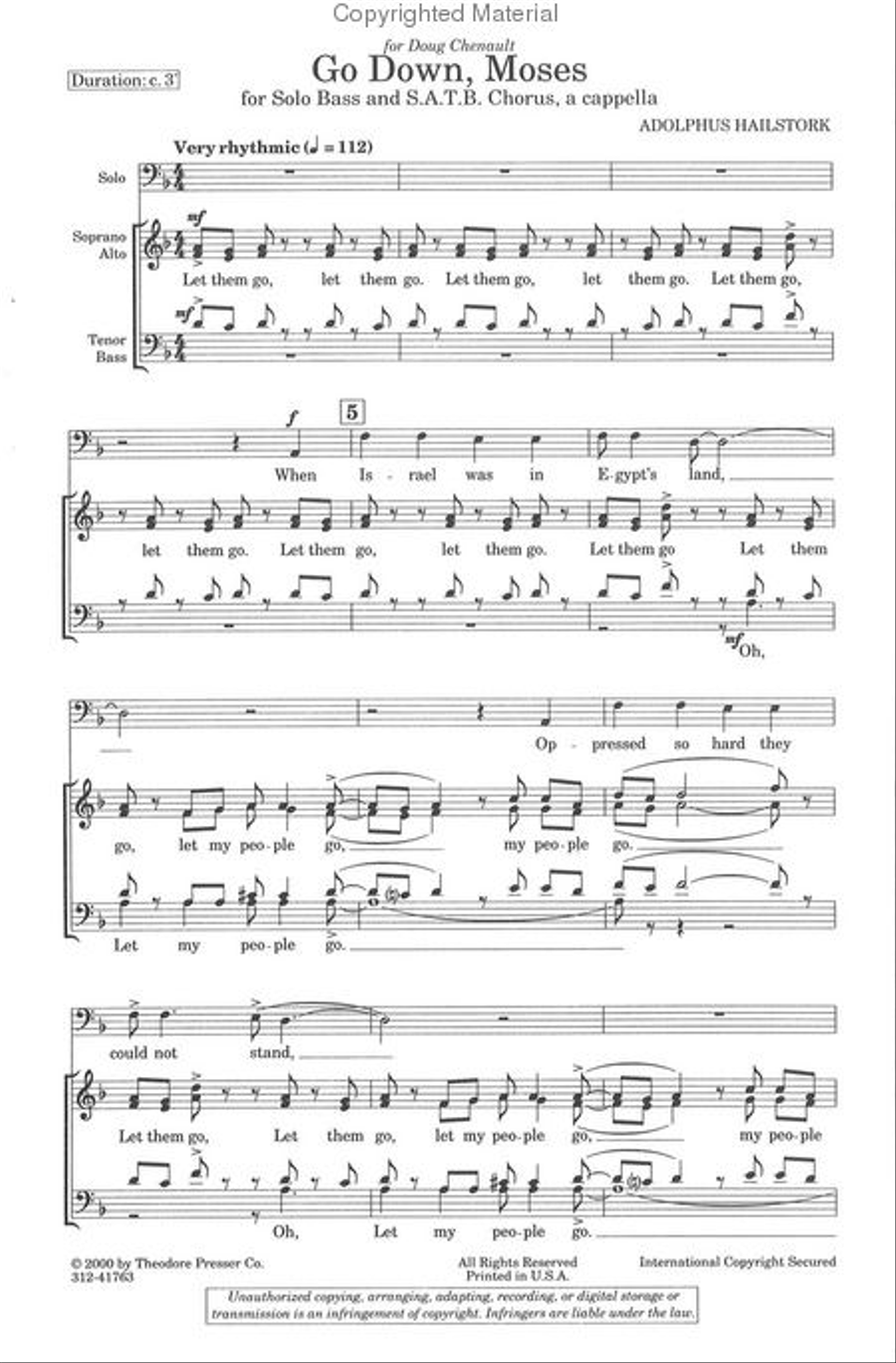 Go Down, Moses Go Down, Moses 4-Part scores gallery preview page 2