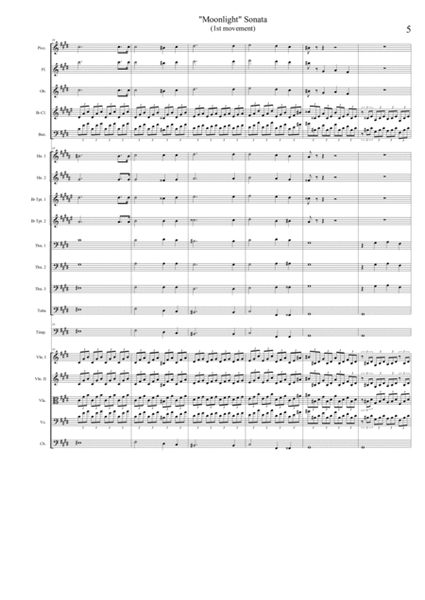 Moonlight Sonata for Orchestra (1st Movement) Full Score and Parts image number null