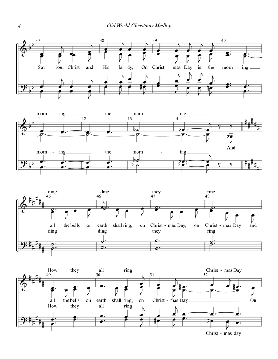 Old World Christmas Medley 4-Part scores gallery preview page 4