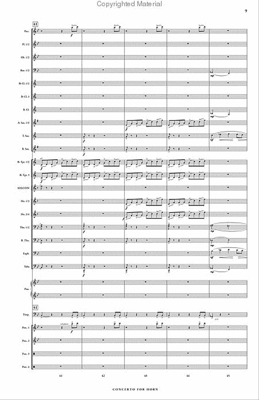 Concerto for Horn & Symphonic Band Concert Band scores gallery preview page 10