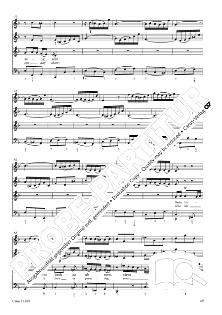 Give the hungry ones thy bread (Brich dem Hungrigen dein Brot) 4-Part scores gallery preview page 49