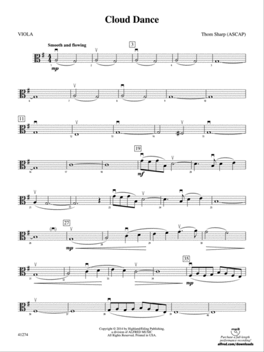 Cloud Dance: Viola String Orchestra scores gallery preview page 1