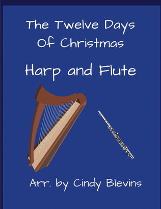 Book cover for The Twelve Days of Christmas, for Harp and Flute