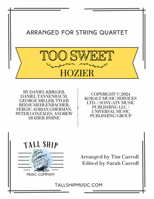 Book cover for Too Sweet