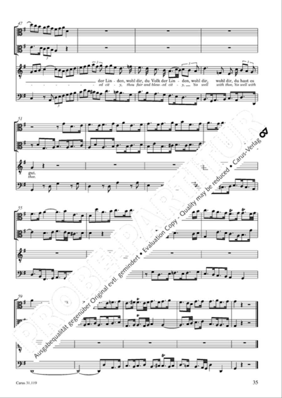Praise the Lord, O Jerusalem (Preise, Jerusalem, den Herrn) 4-Part scores gallery preview page 36