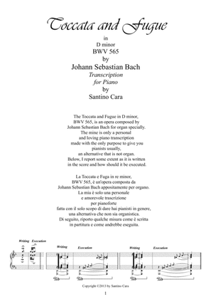 J.S.Bach-Toccata e fuga in D minor BWV565 - Piano solo