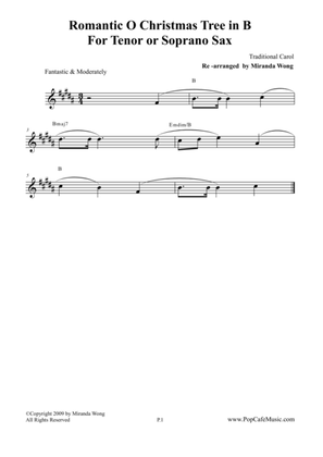 Romantic O Christmas Tree - Tenor / Soprano Saxophone + Concert Key
