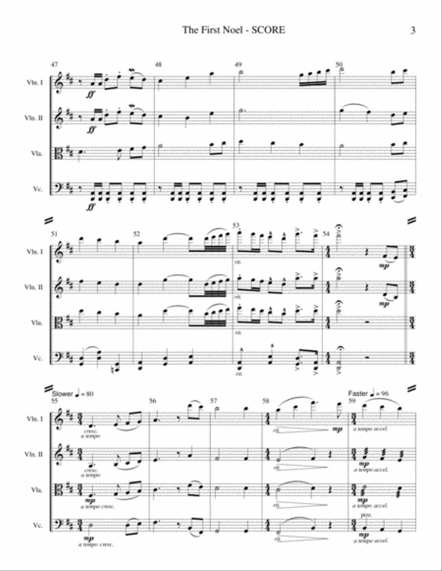 The First Noel (String Quartet) String Quartet scores gallery preview page 5