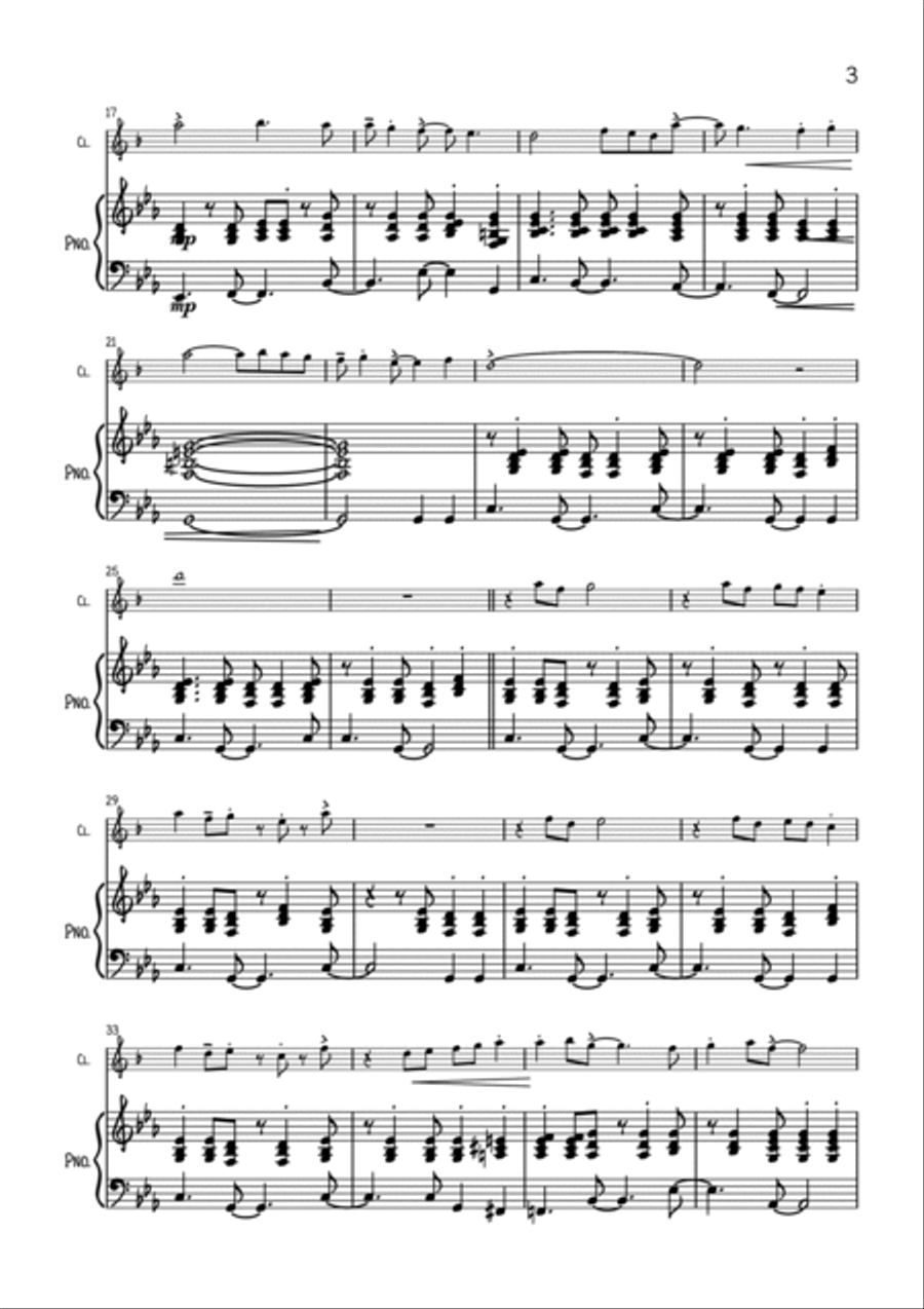 God Rest Ye Merry Gentlemen (Latin jazz style) B-Flat Clarinet scores gallery preview page 3