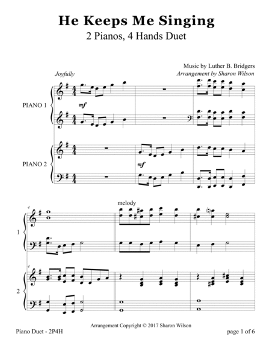 He Keeps Me Singing (2 Pianos, 4 Hands Duet) 2 Pianos, 4-Hands scores gallery preview page 6