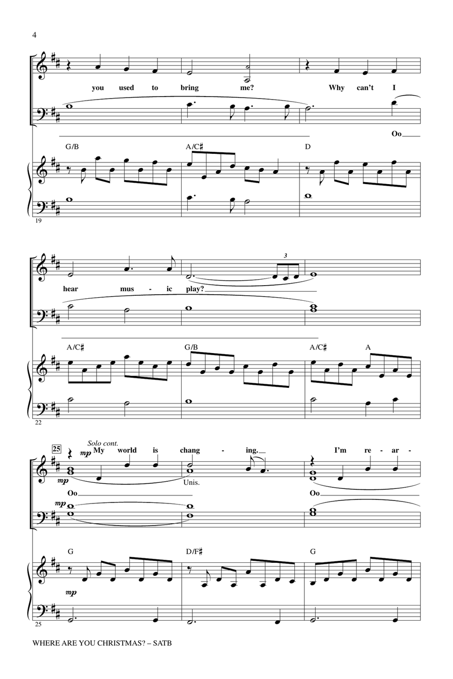 Where Are You Christmas? (arr. Mac Huff) (from How The Grinch Stole Christmas) 4-Part scores gallery preview page 3