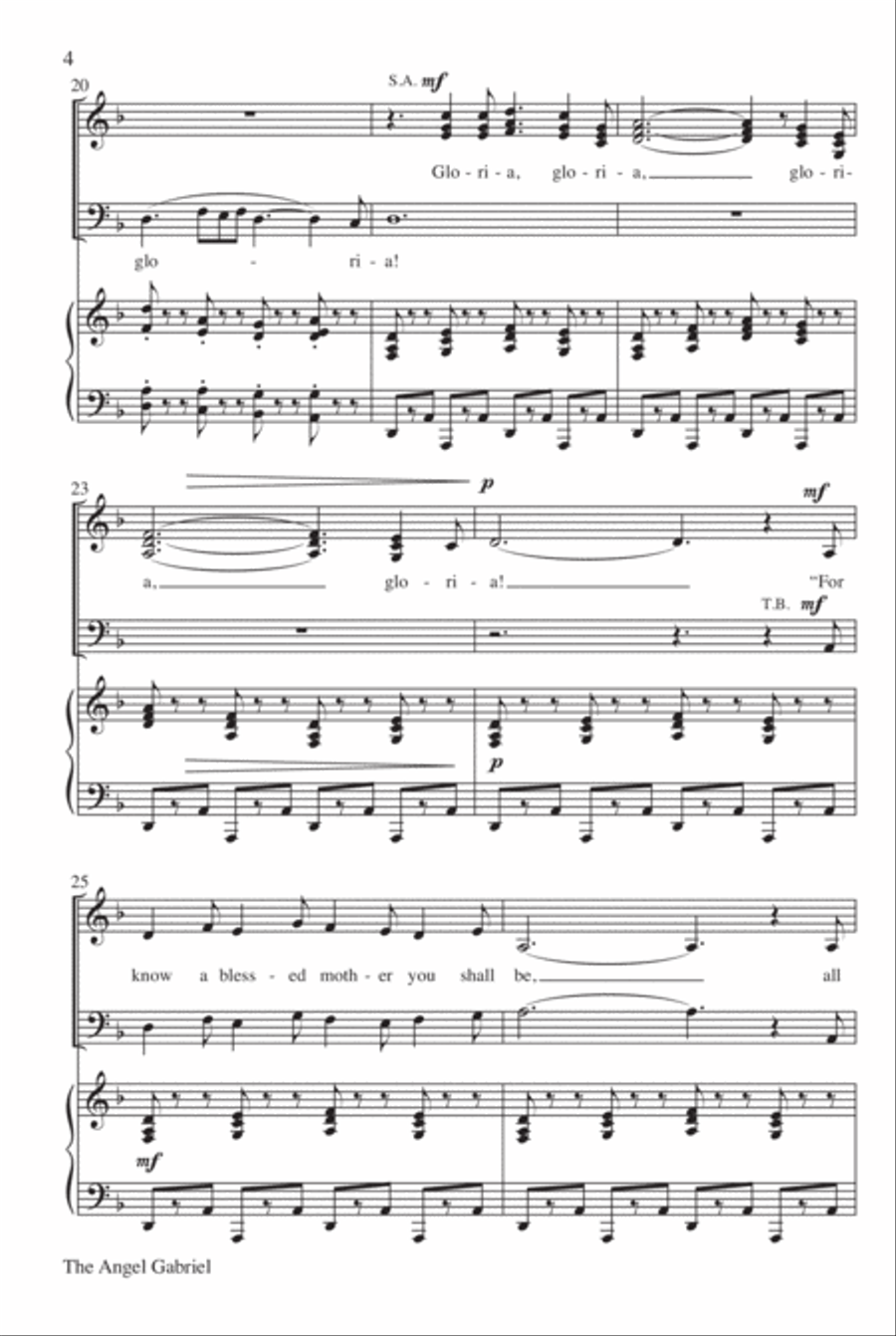 The Angel Gabriel 4-Part scores gallery preview page 5