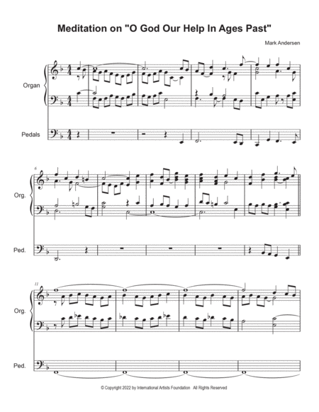 Meditation on "O God Our Help In Ages Past" for solo organ by Mark Andersen