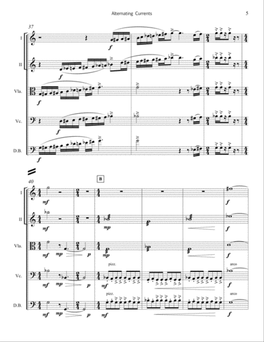 Alternating Currents – for string quintet String Quartet scores gallery preview page 6