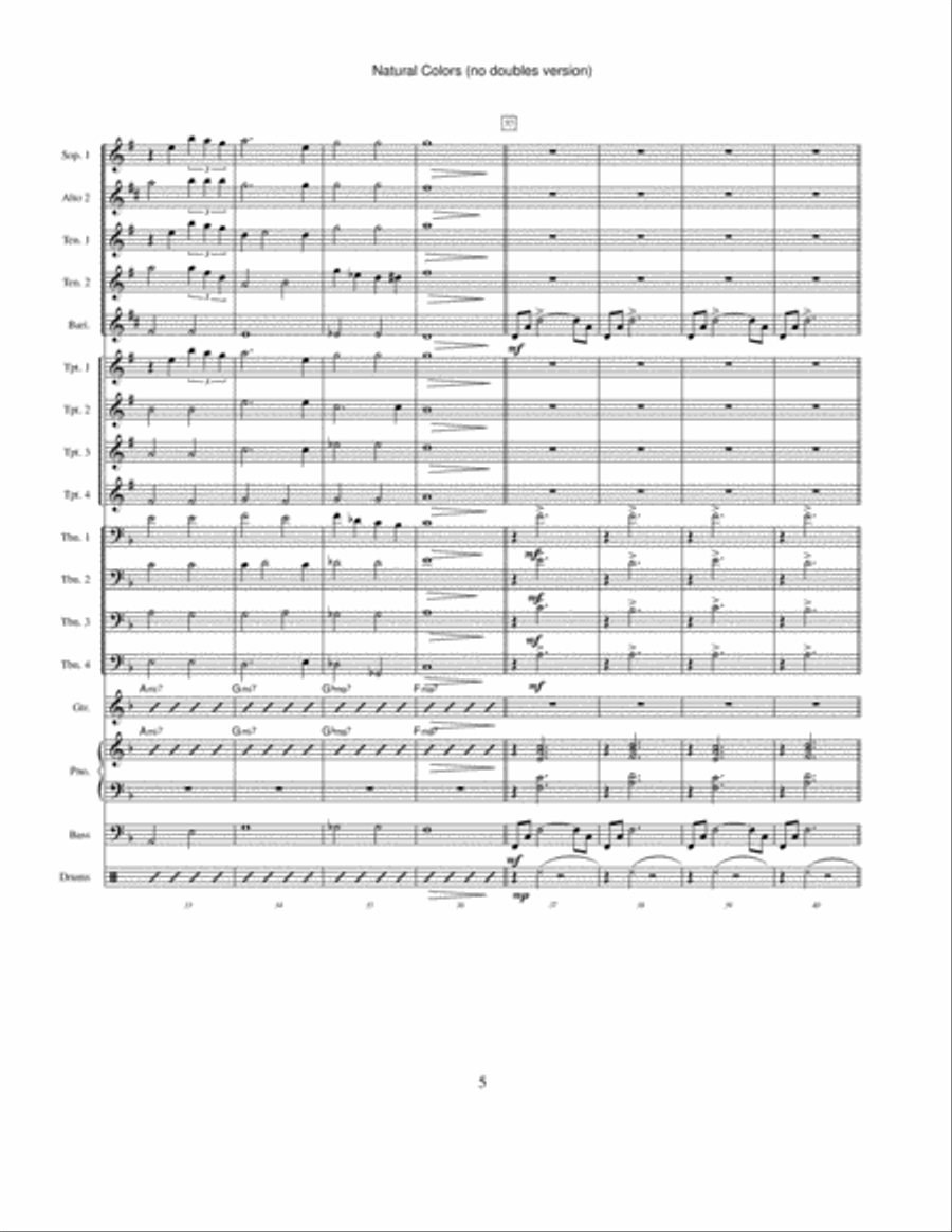 Natural Colors (no doubles version) Jazz Ensemble scores gallery preview page 5