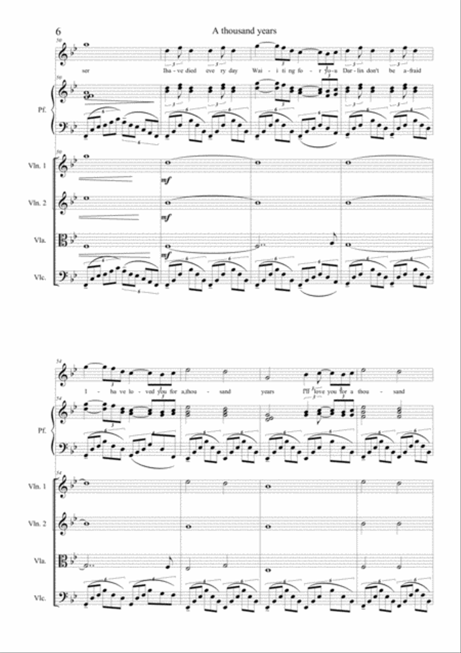 A Thousand Years A Thousand Years Piano, Vocal, Guitar scores gallery preview page 6