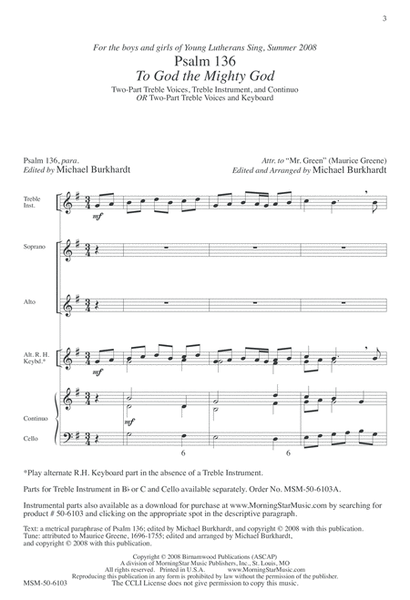 Psalm 136: To God the Mighty God (Downloadable Choral Score)