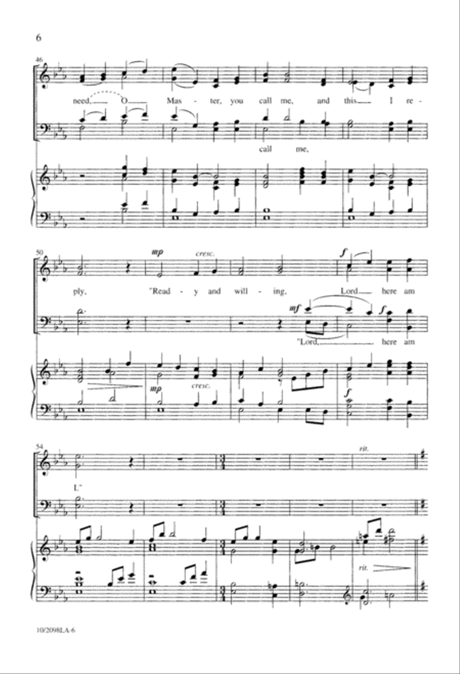 Lord, Here am I 4-Part scores gallery preview page 6