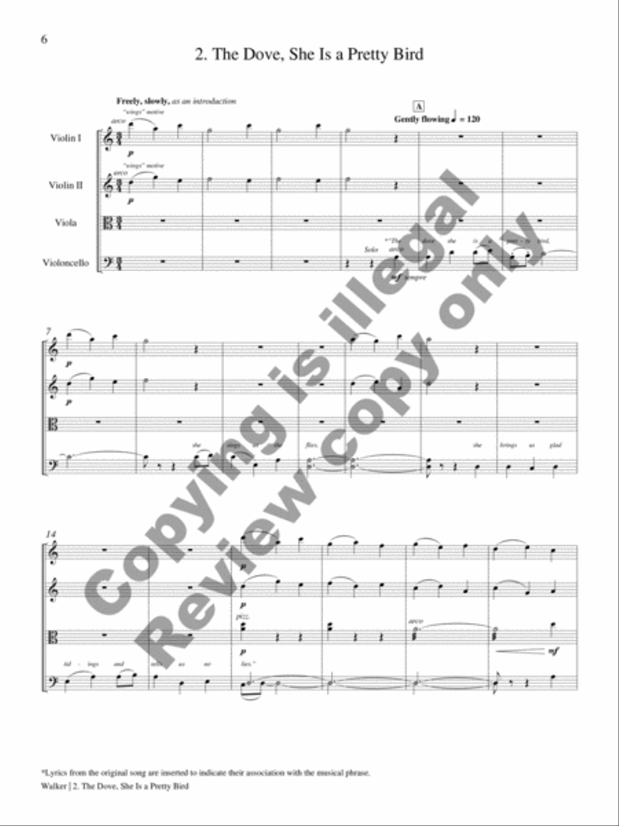 The Dove and Other Songs of Peace String Quartet scores gallery preview page 6