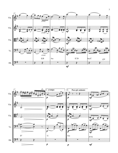 ANGEL'S SERENADE String Orchestra, Intermediate Level for 2 violins, viola, cello and string bass ch image number null