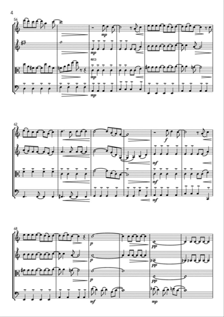 Half The World Away Half The World Away String Quartet scores gallery preview page 4