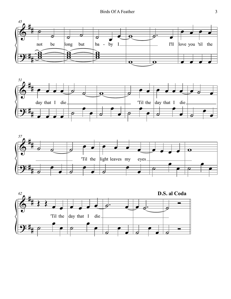 Birds Of A Feather Easy Piano scores gallery preview page 3
