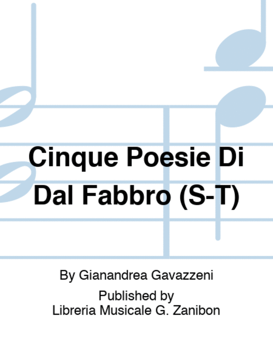 Cinque Poesie Di Dal Fabbro (S-T) Medium Voice scores gallery preview page 1