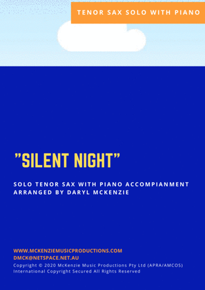 Silent Night - Tenor Sax Solo with Piano Accompaniment Key of Eb