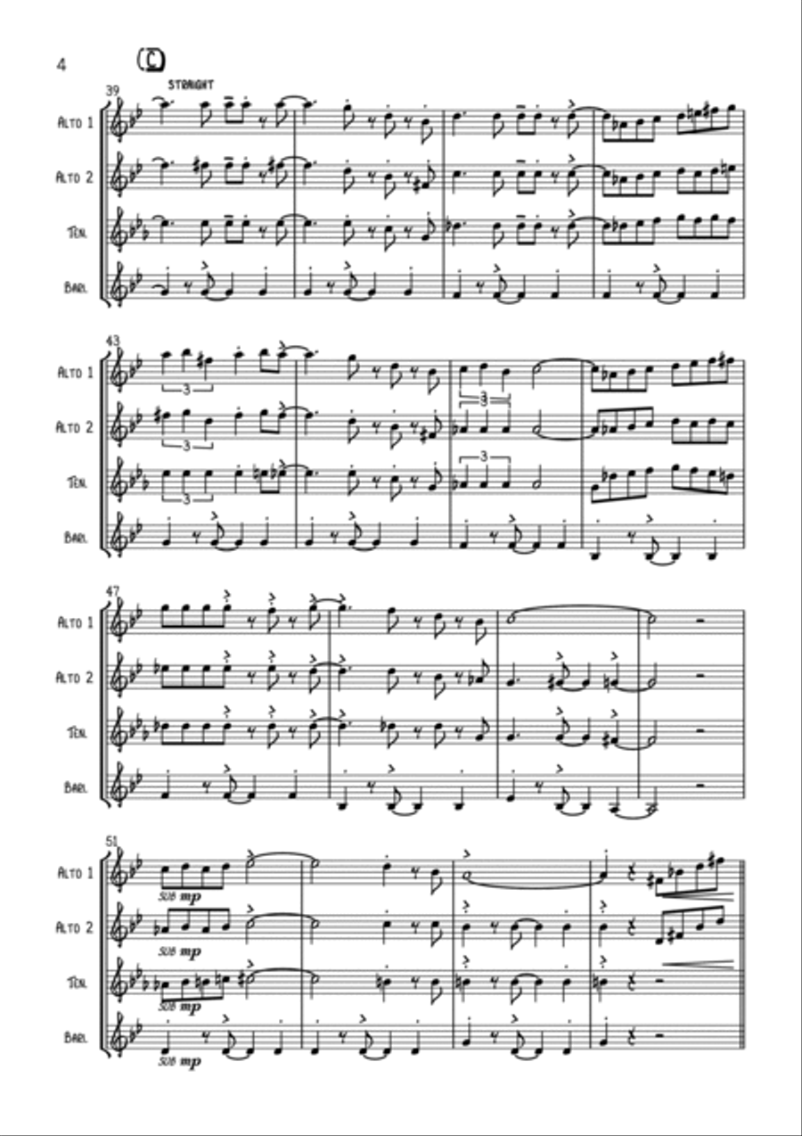 Nica's Dream Saxophone Quartet scores gallery preview page 4