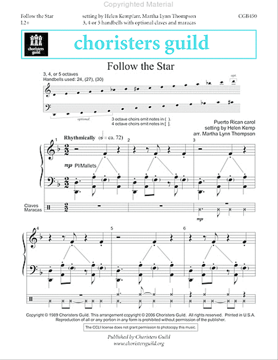 Follow the Star Handbell Choir scores gallery preview page 2