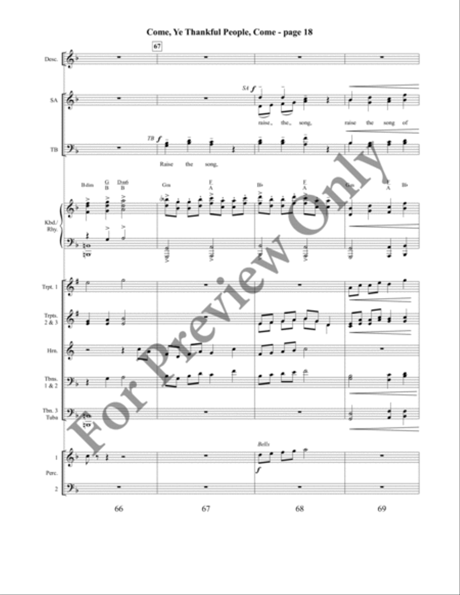 Come, Ye Thankful People, Come Orchestraton Brass Ensemble scores gallery preview page 20