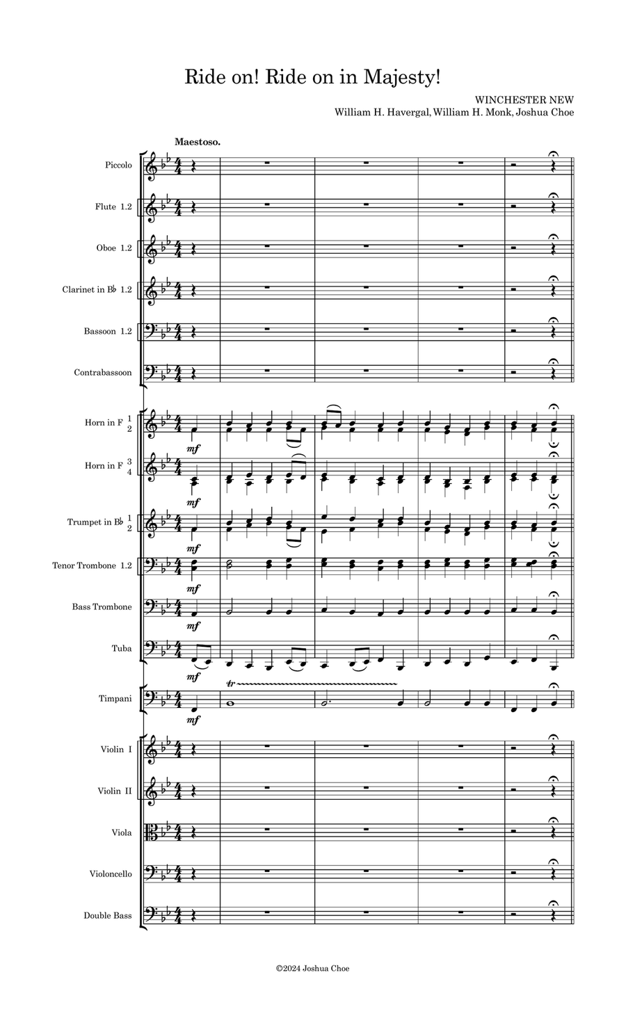 Ride on! Ride on in Majesty! Full Orchestra scores gallery preview page 3